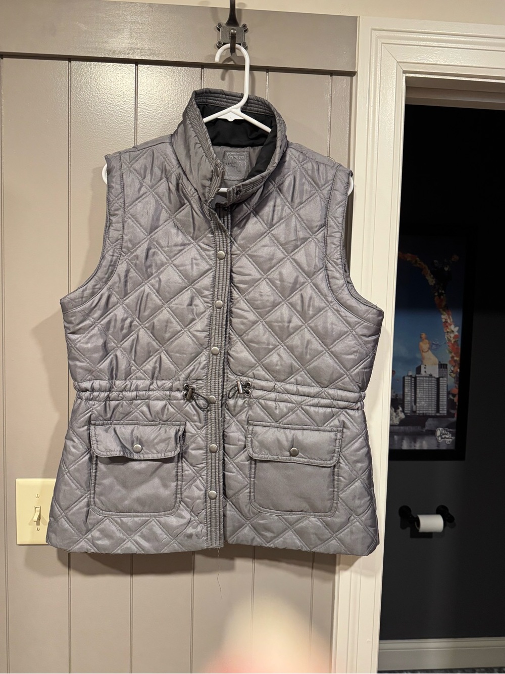 Life is Good Quilted Puffer Vest in Gray